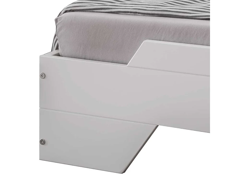 Weißes Stapelbett aus Buche Massivholz 90x200 cm Liegefläche