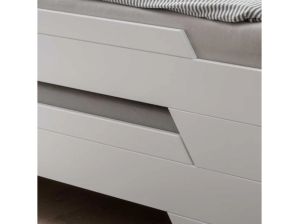 Weißes Stapelbett aus Buche Massivholz 90x200 cm Liegefläche
