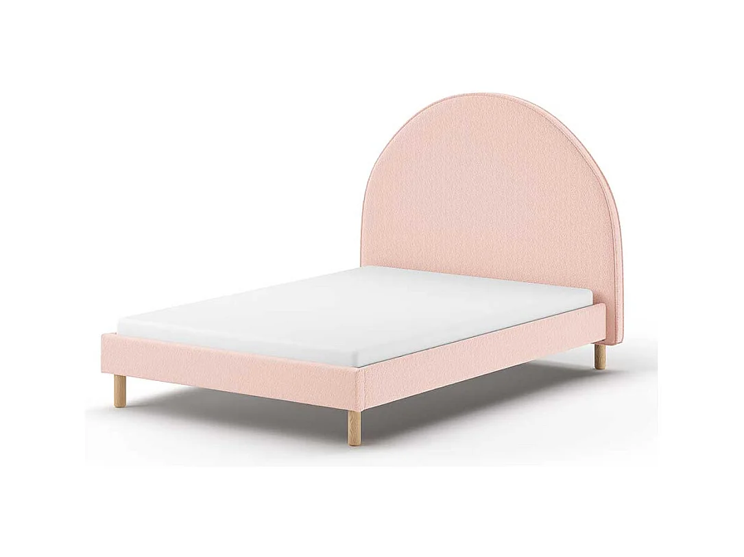 Bett 140x200 cm in Rosa Boucle Skandi Design