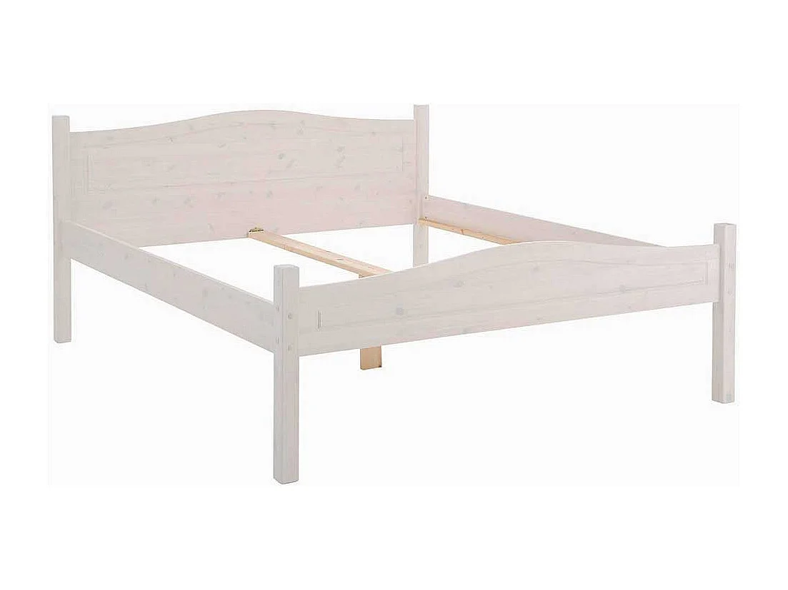 Bettrahmen in Weiß lasiert Kiefer Massivholz