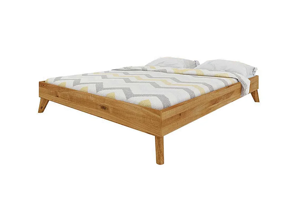 Holzbett aus Wildeiche Massivholz Kopfteil