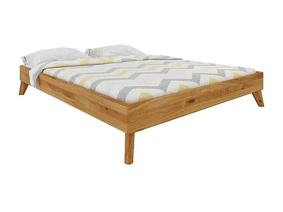 Holzbett aus Wildeiche Massivholz Kopfteil