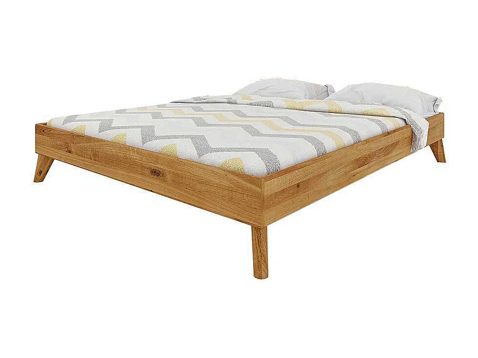 Holzbett aus Wildeiche Massivholz Kopfteil