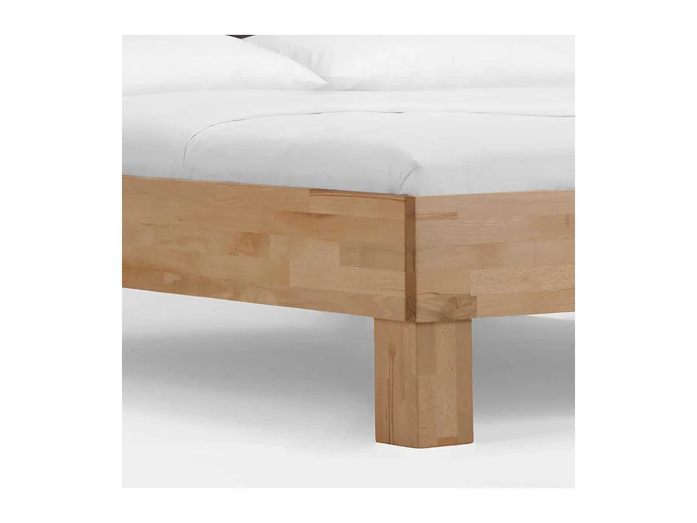 Holzbett mit Nachtkonsole Polsterkopfteil in Dunkelbraun (zweiteilig)