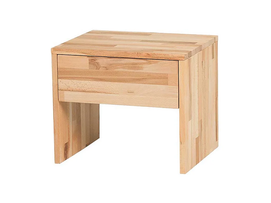 Holzbett mit Nachtkonsole Polsterkopfteil in Dunkelbraun (zweiteilig)