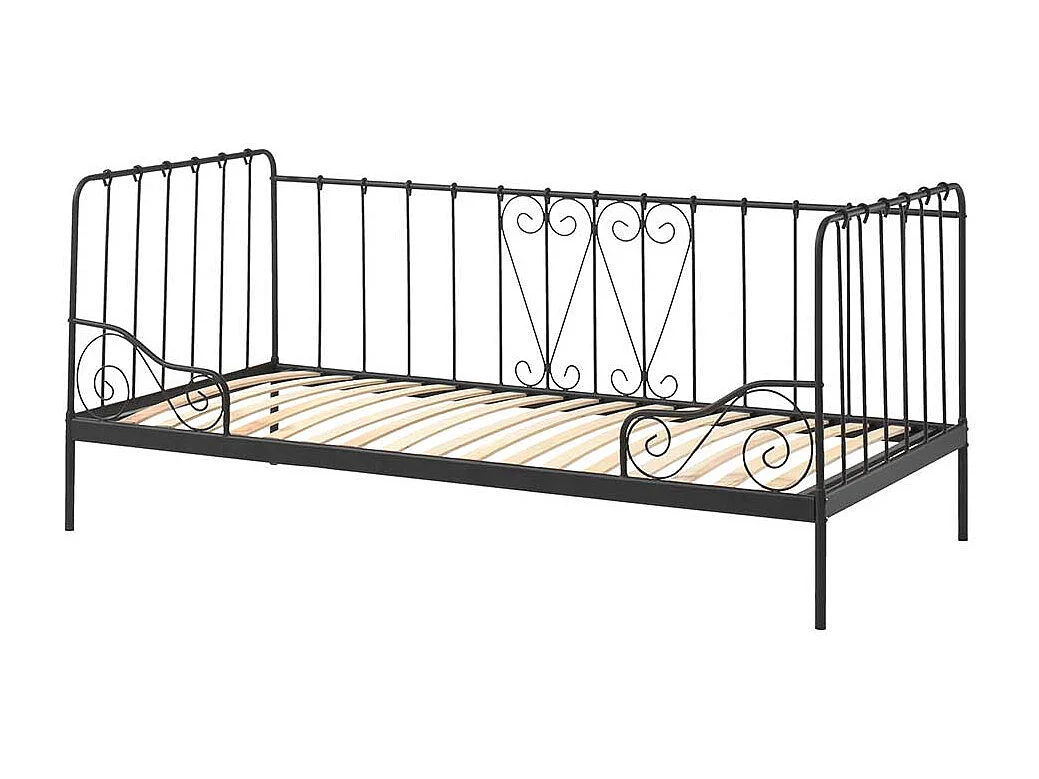 Vintage Bett in Schwarz Metall