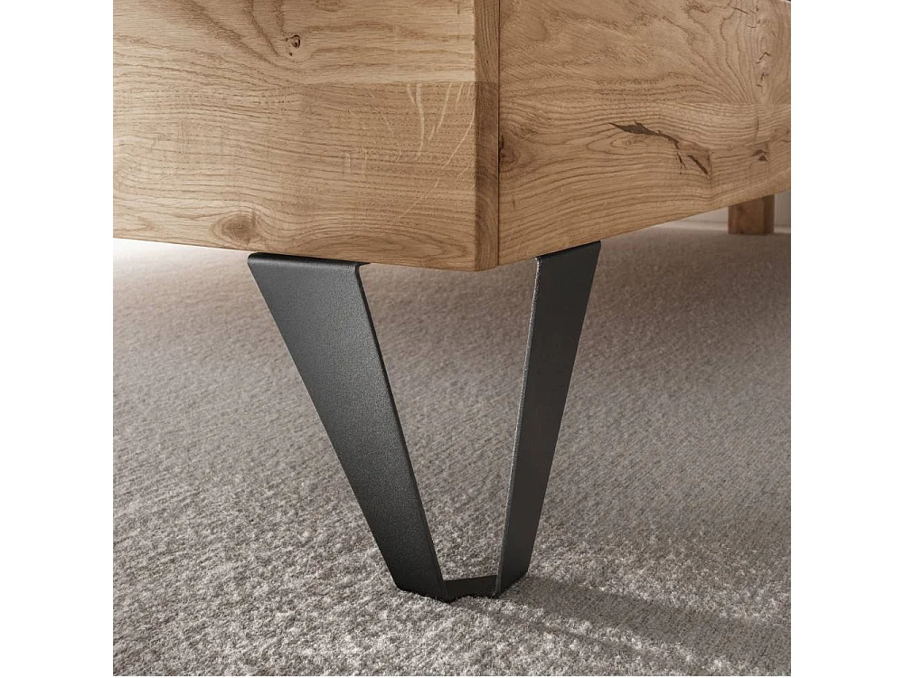 Doppel Bett Echtholzbett 90 cm Kopfteil mit Fußgestell aus Metall