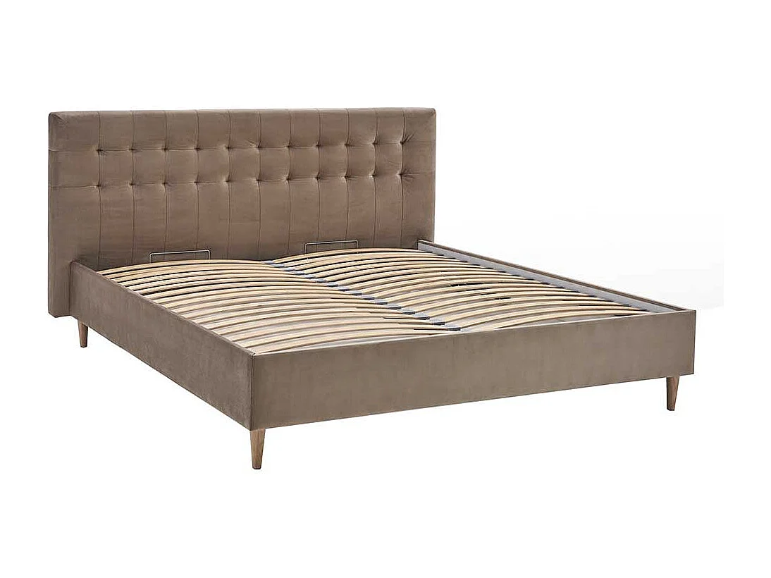Bett Taupe 160x200 cm & 180x200 cm in modernem Design mit Bettkasten