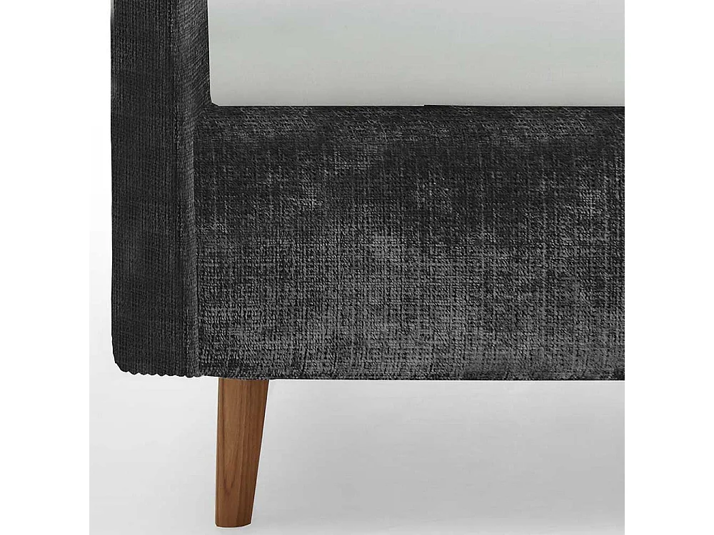 Polsterbett mit Lattenrost in Anthrazit 48 cm Einstiegshöhe