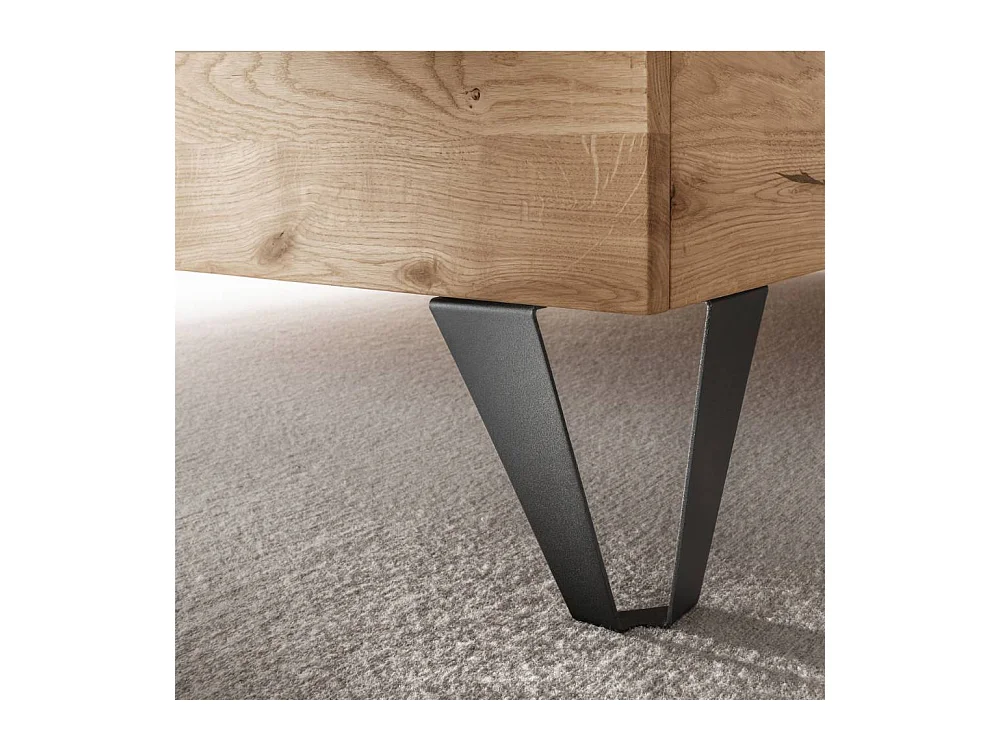 Massivholzbettgestell Ehebett aus Wildeiche Massivholz im Industry und Loft Stil