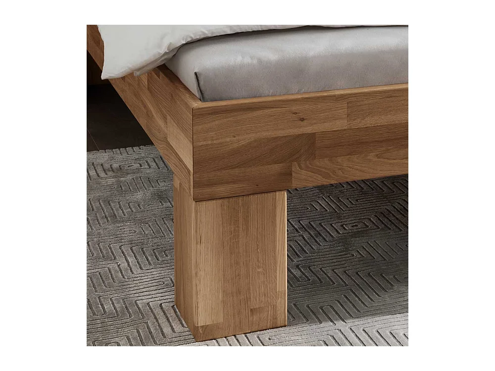Massivholz Bett 45 cm Einstiegshöhe Wildeiche geölt