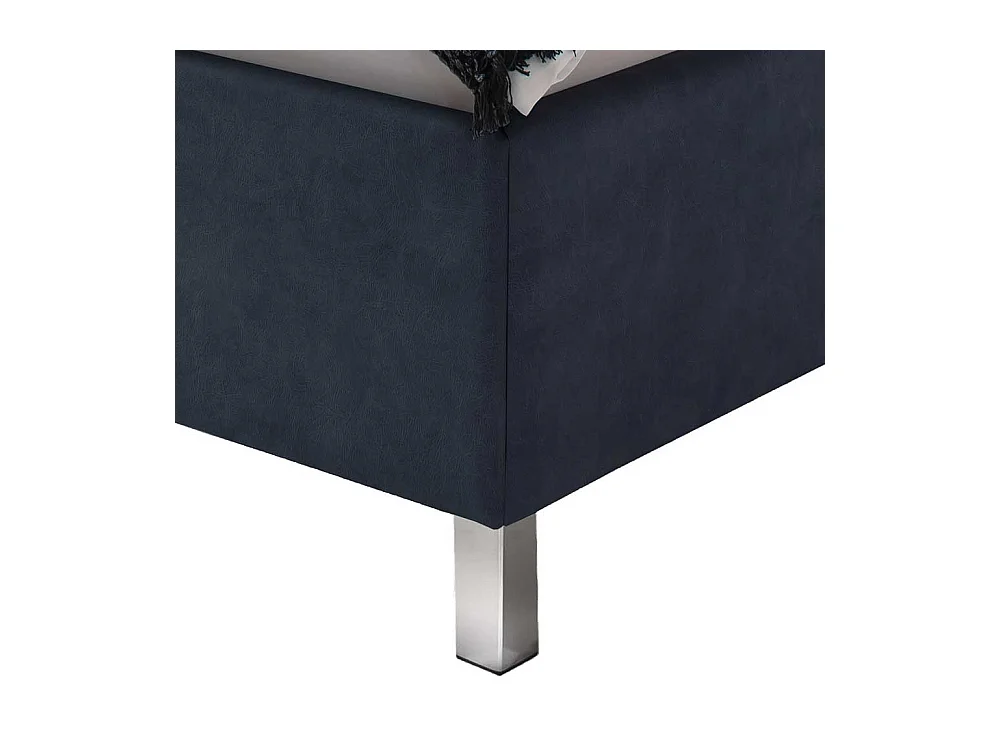 Gepolstertes Bett in Blaugrau Microfaser 55 cm Einstiegshöhe