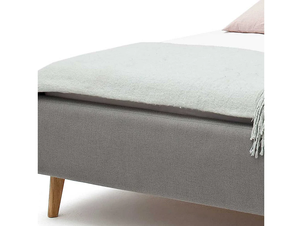 Doppelbettgestell in Hellgrau Webstoff modern