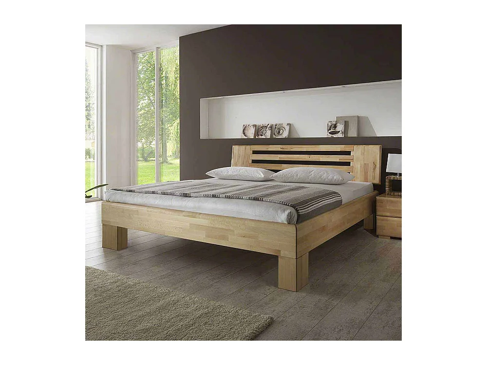 Bett aus Kernbuche Massivholz natur geölt