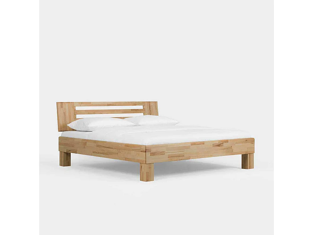 Bett aus Kernbuche Massivholz natur geölt