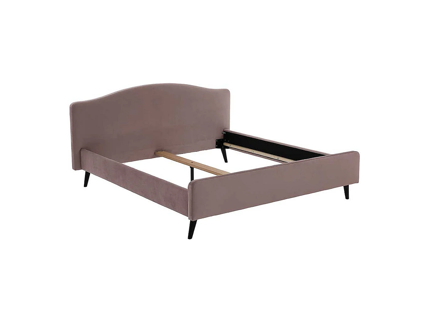 Polsterbett in Altrosa Velours modern