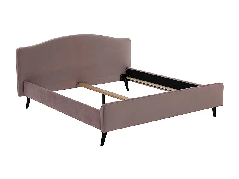 Polsterbett in Altrosa Velours modern