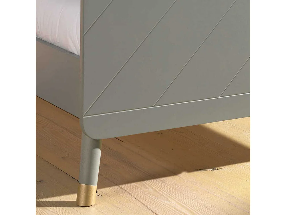 Jugendbettgestell in Grau und Goldfarben modern