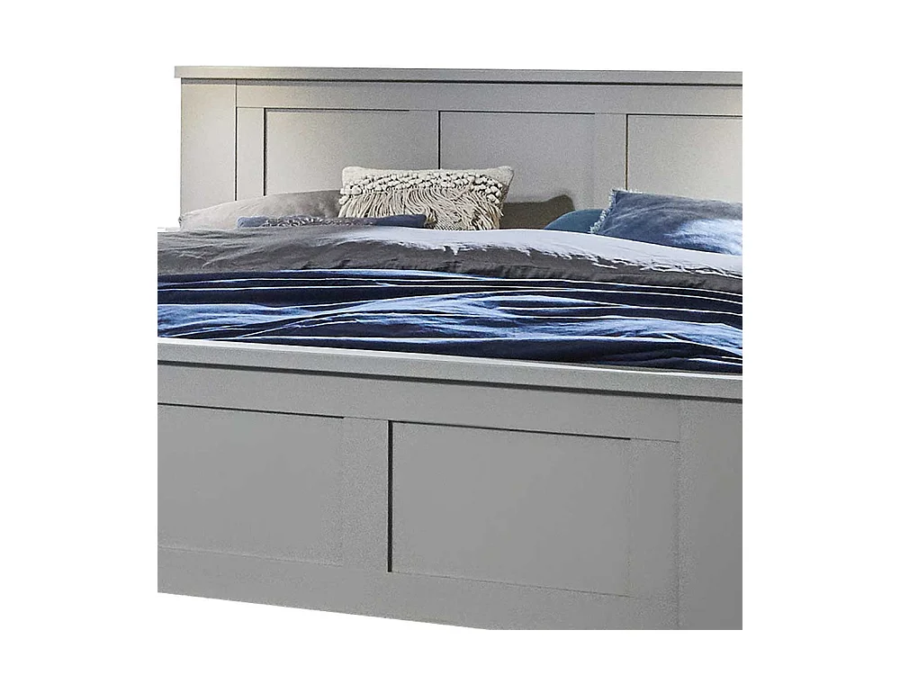 Hellgraues Landhaus Bett Made in Germany 104 cm hoch