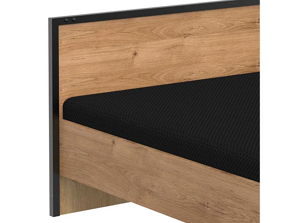 Doppel Bett im Industriestil Made in Germany 94 cm Kopfteil