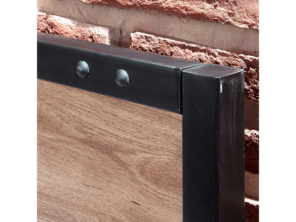 Doppel Bett im Industriestil Made in Germany 94 cm Kopfteil