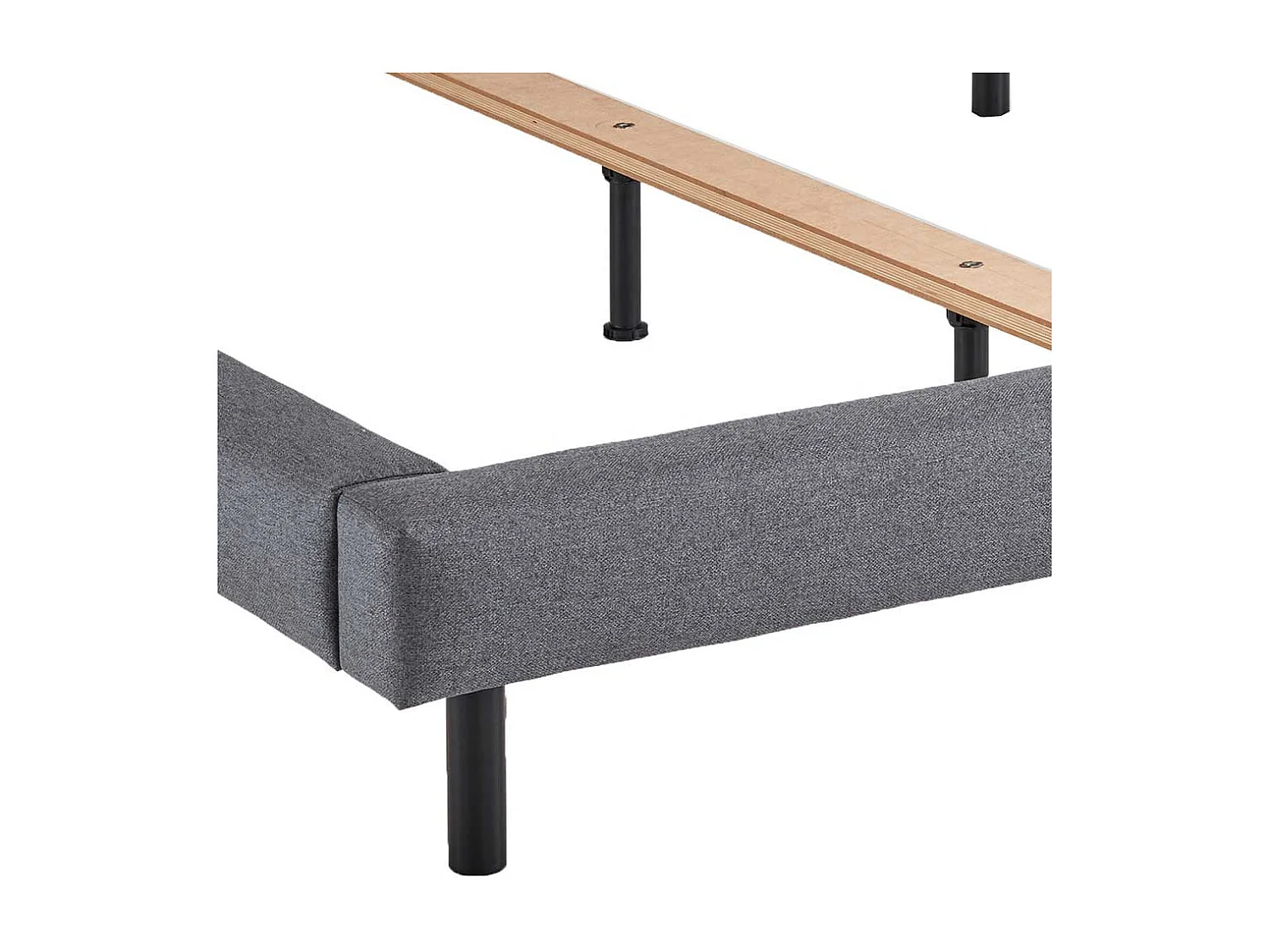 Polsterbettgestell Hellgrau Stoff 140x200 cm modernem Design