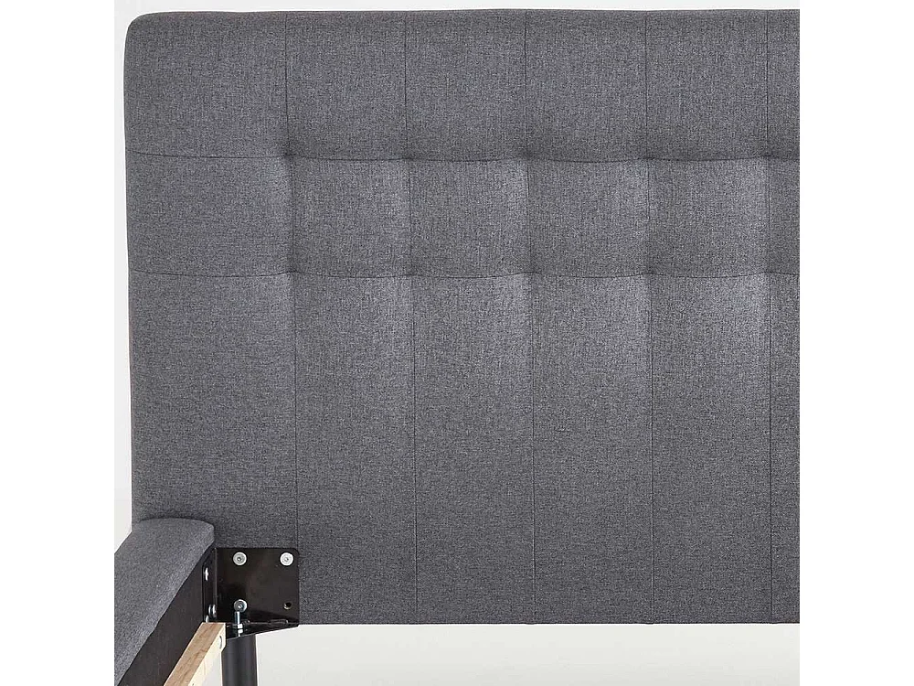 Polsterbettgestell Hellgrau Stoff 140x200 cm modernem Design