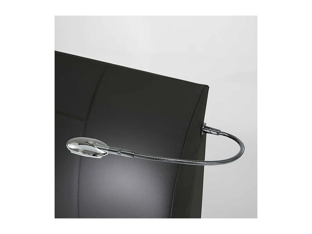 Polsterkopfteil Bett in Braun LED Beleuchtung