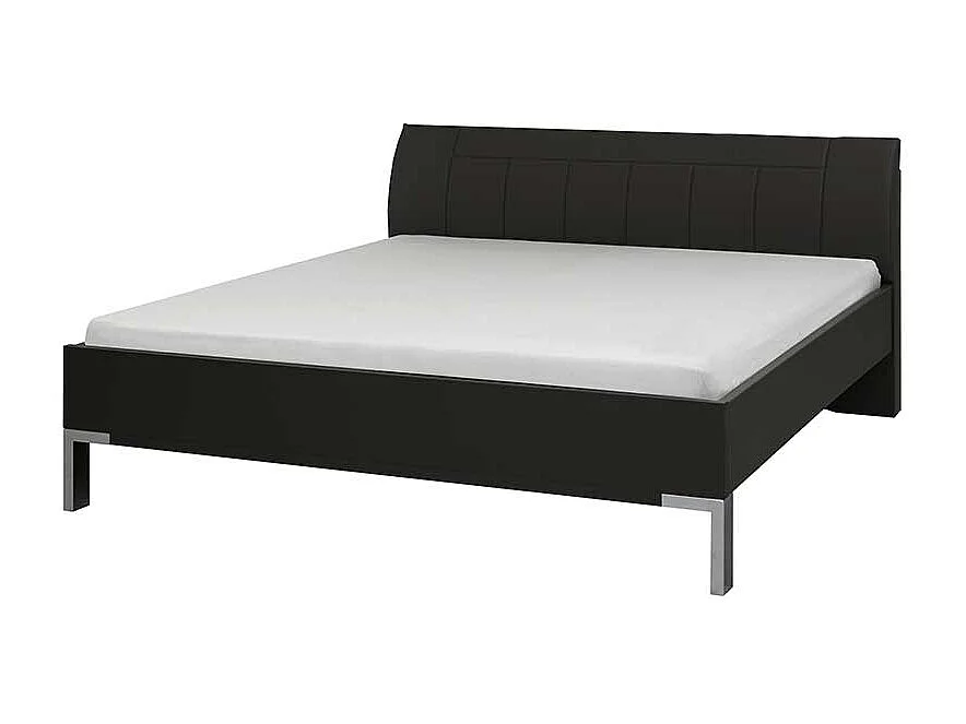 Polsterkopfteil Bett in Braun LED Beleuchtung