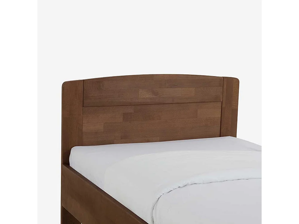 Holzbett in Walnussfarben Buche Massivholz