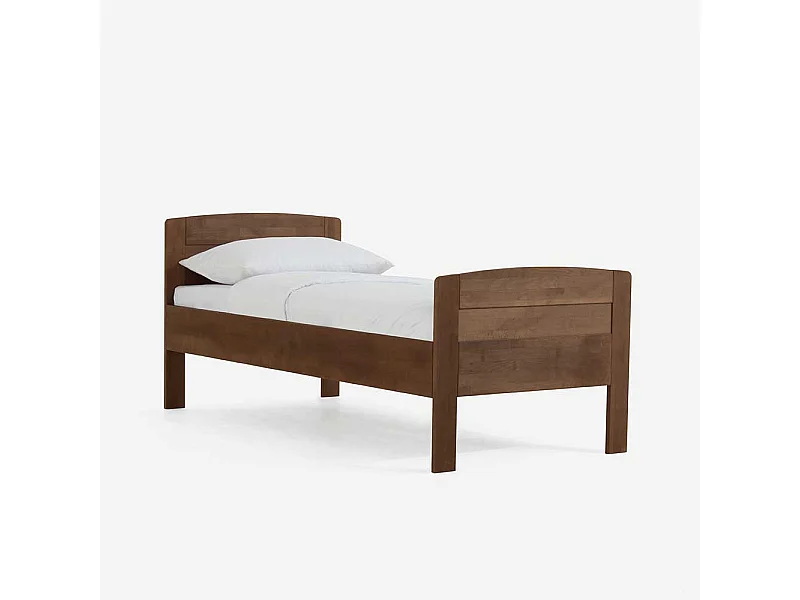 Holzbett in Walnussfarben Buche Massivholz