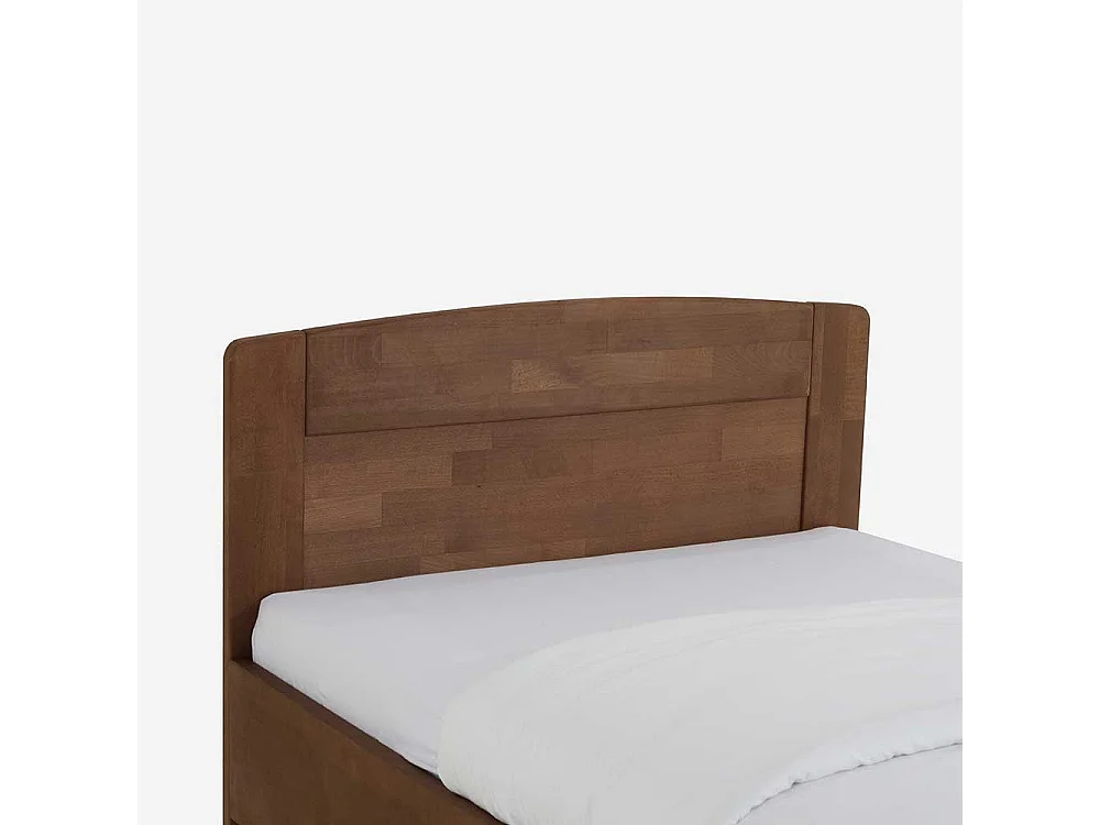 Singlebett in Walnussfarben Buche Massivholz