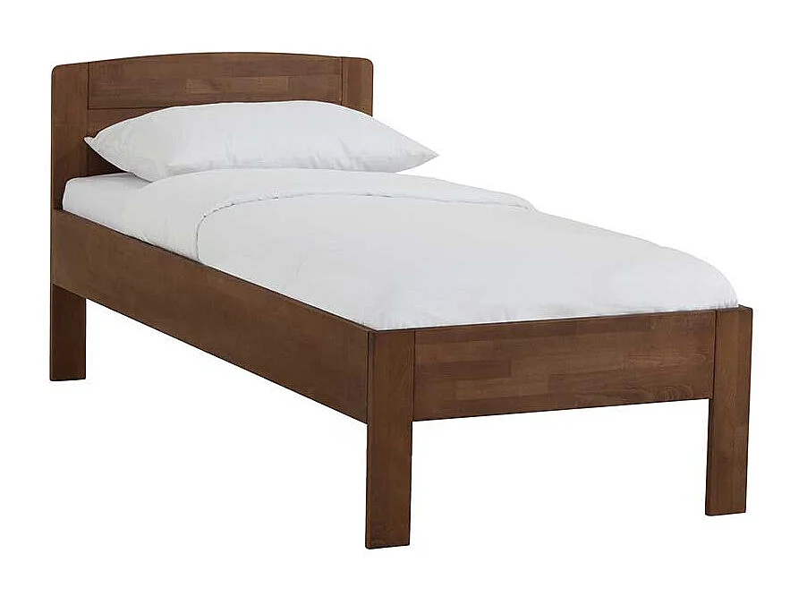 Singlebett in Walnussfarben Buche Massivholz