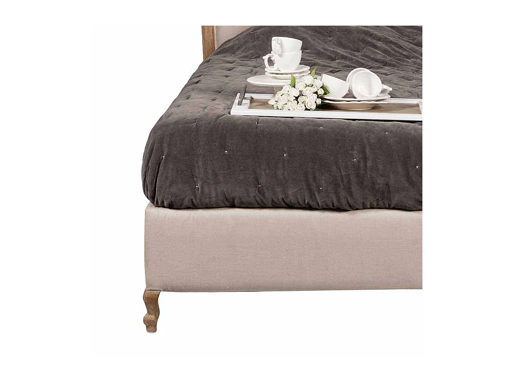 Bett im Vintage Design Creme Weiß