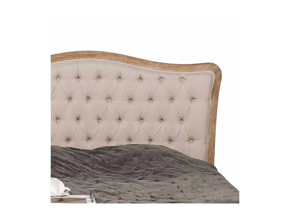 Bett im Vintage Design Creme Weiß