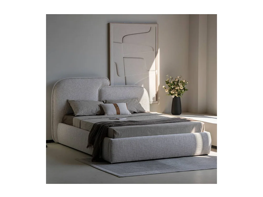 Stoffbett Doppelbett in modernem Design - Beige