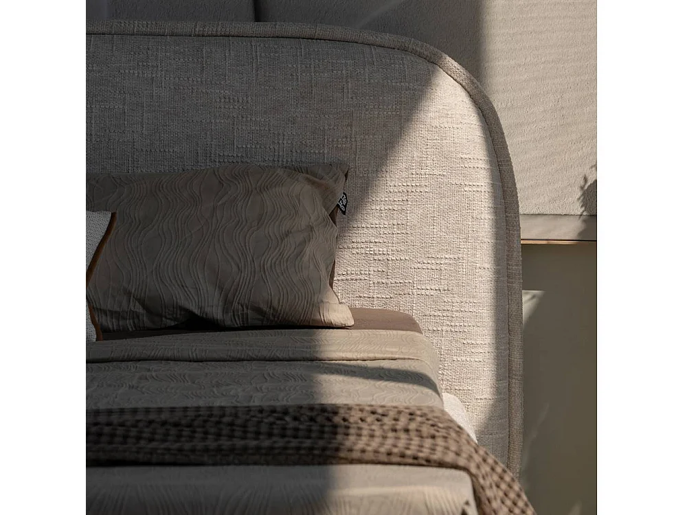 Stoffbett Doppelbett in modernem Design - Beige