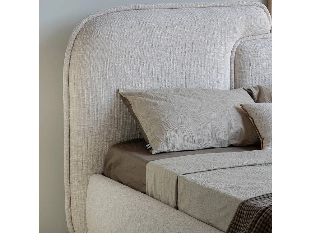 Stoffbett Doppelbett in modernem Design - Beige