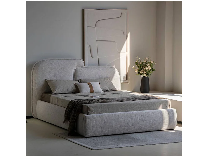 Stoffbett Doppelbett in modernem Design - Beige