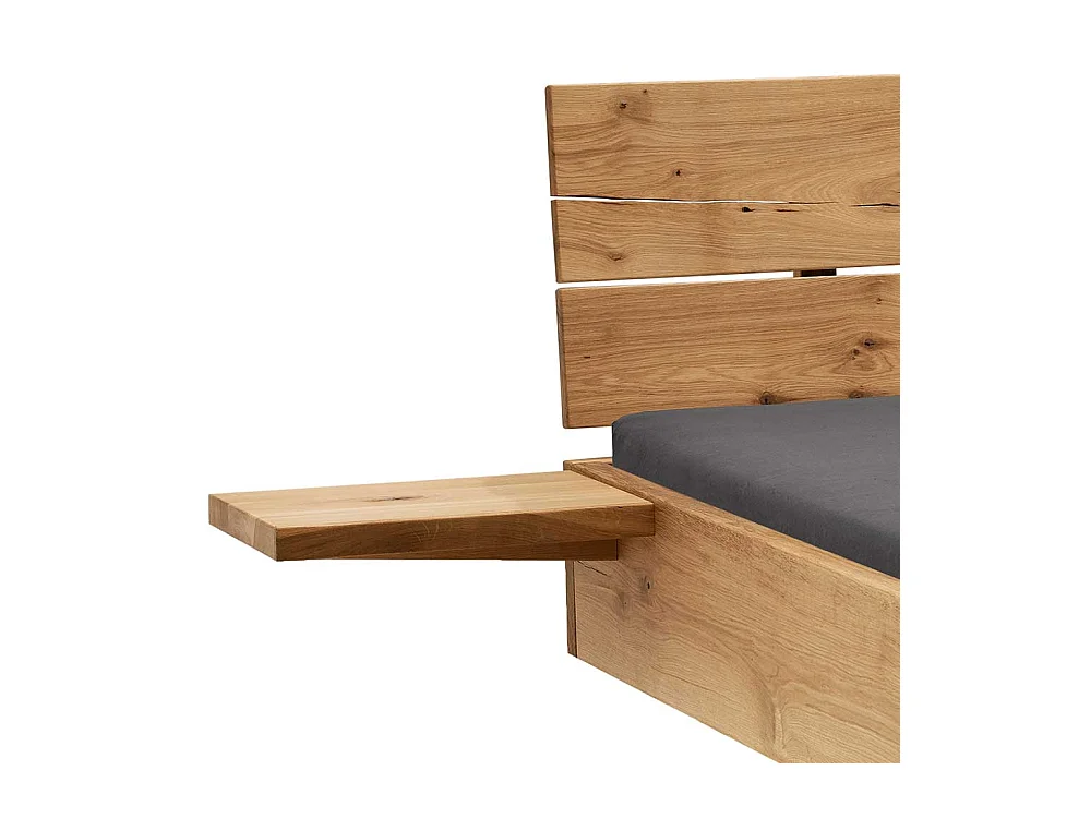 Holzbettgestell im Industry und Loft Stil zwei Nachtkommoden (dreiteilig)