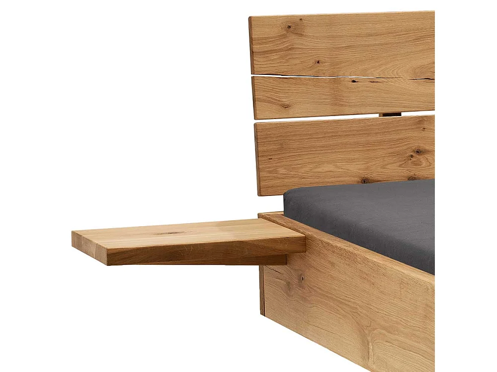 Holzbettgestell im Industry und Loft Stil zwei Nachtkommoden (dreiteilig)