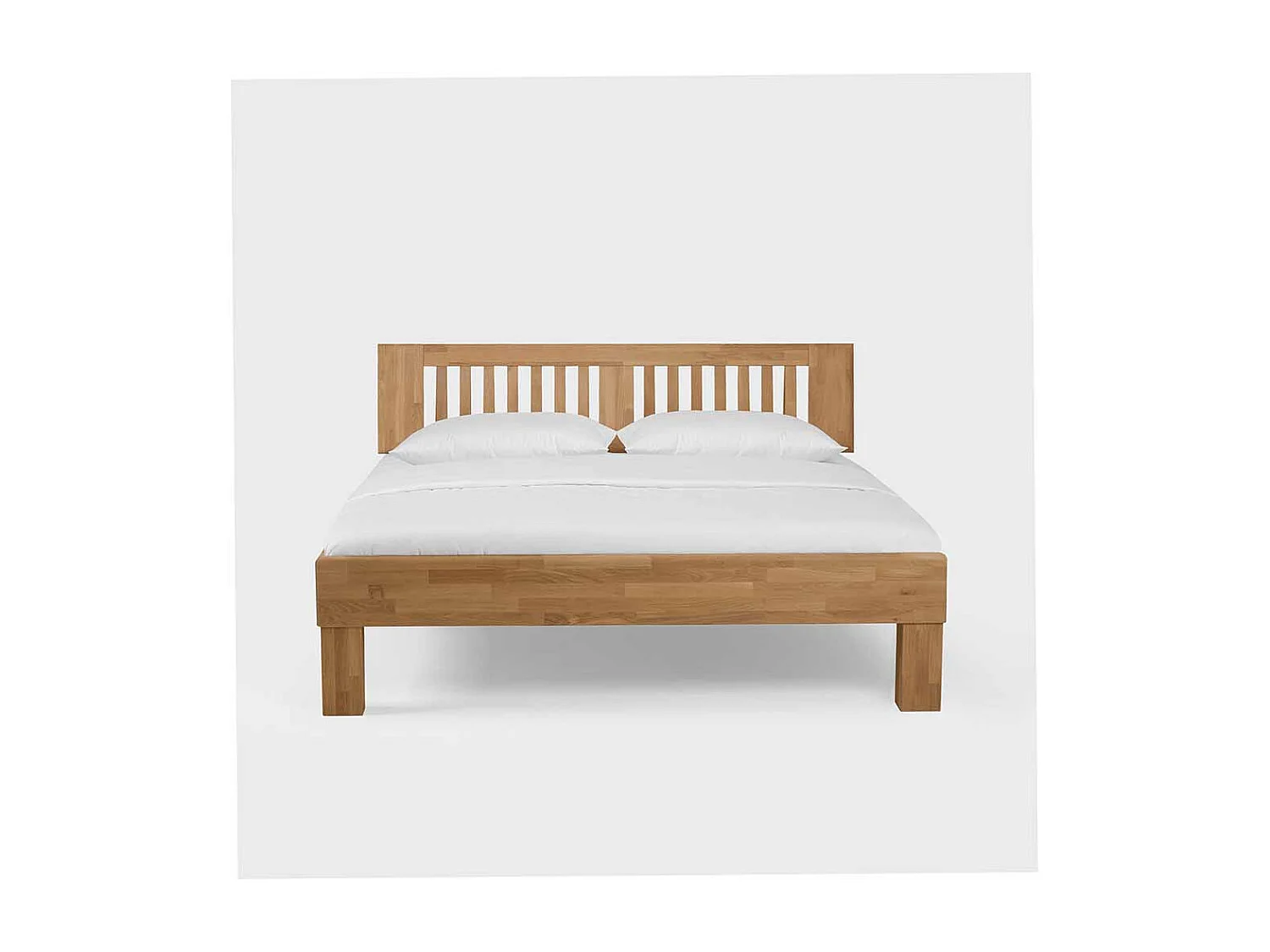 Bett aus Wildeiche Massivholz mit überlänge