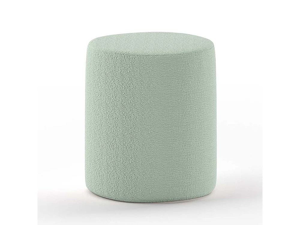 Polsterbett 90x200 cm in Grün Boucle Vierfußgestell aus Holz