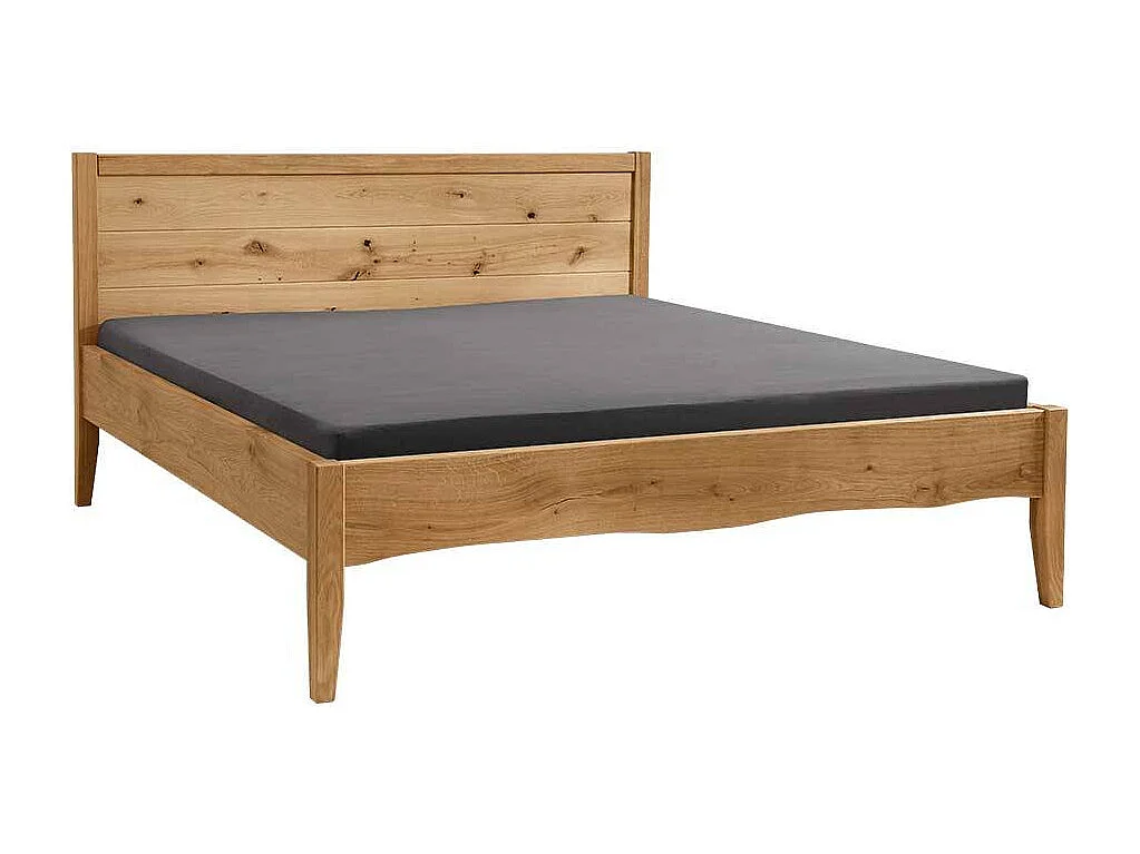 Bett Holzbett in Wildeichefarben aus Wildeiche Massivholz