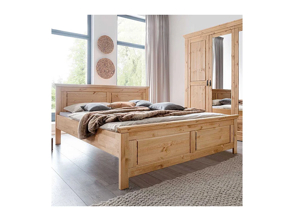 Massivholzbettgestell in Eichefarben gebeizt und geölt Kiefer