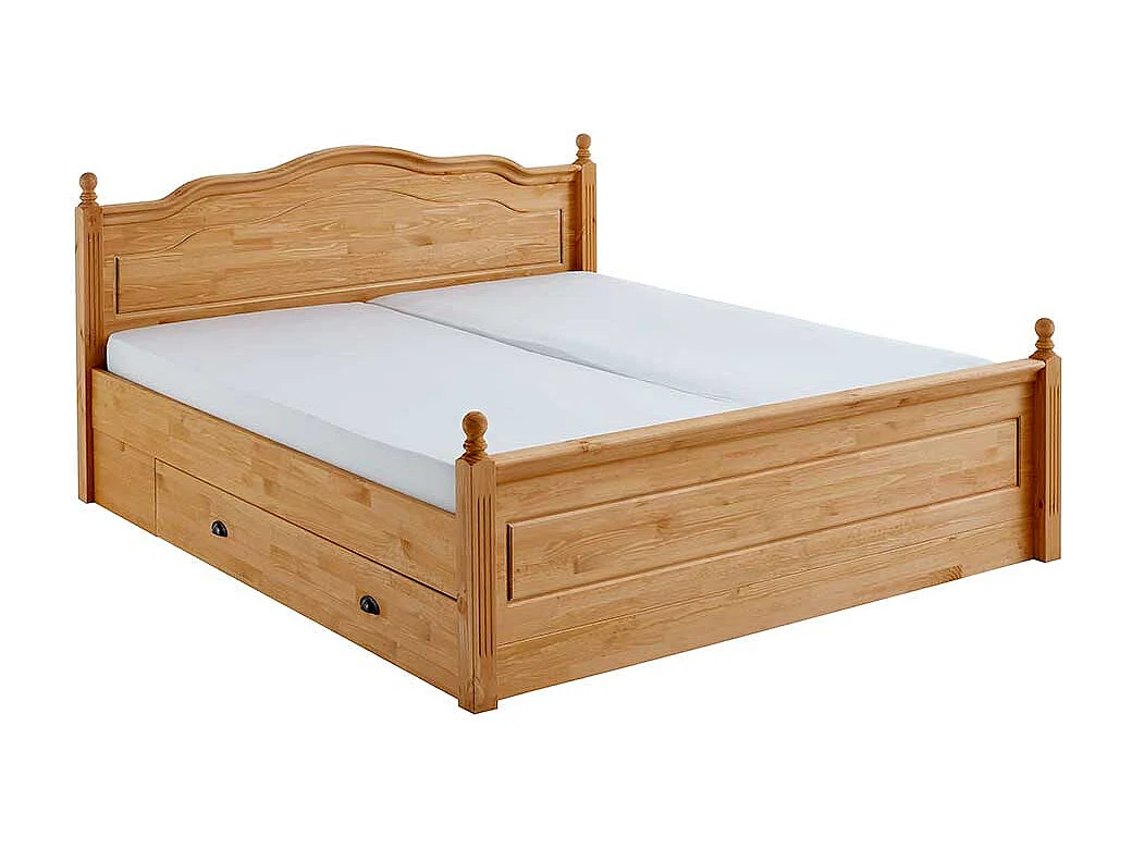 Massivholzbett im Landhausstil Kiefer gebeizt und geölt