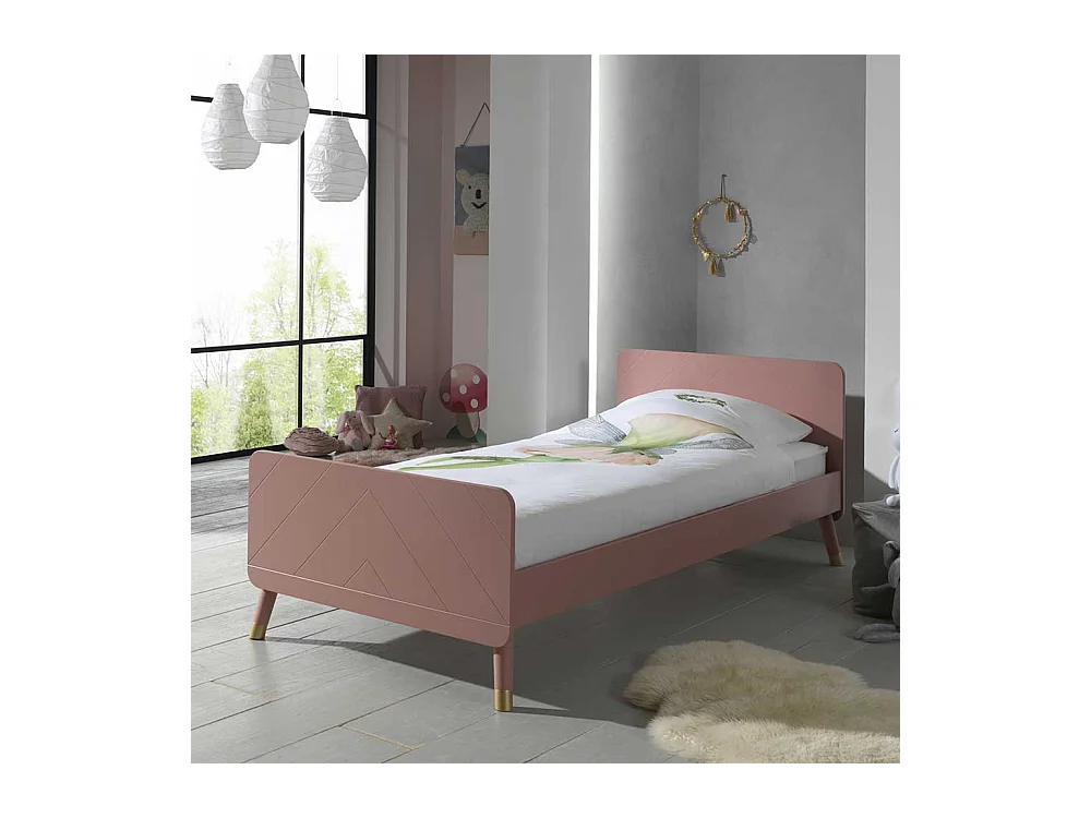 Mädchenbett in Rosa und Goldfarben 90x200 cm