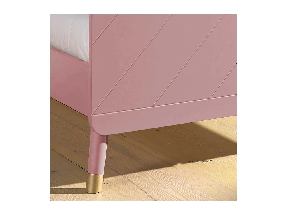 Mädchenbett in Rosa und Goldfarben 90x200 cm