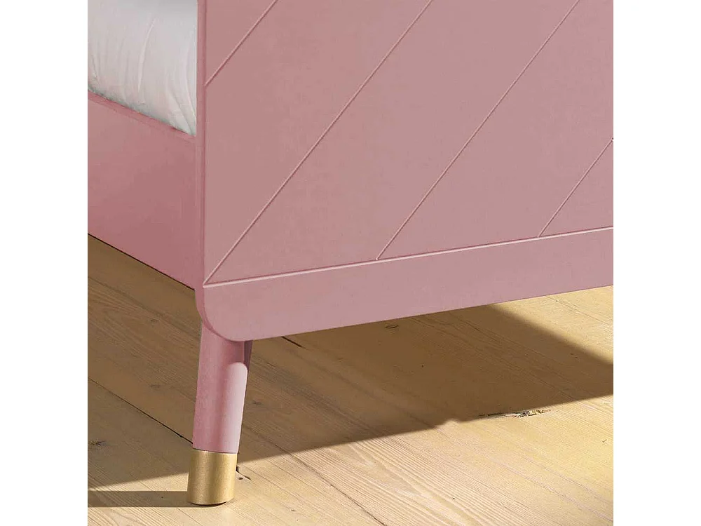 Mädchenbett in Rosa und Goldfarben 90x200 cm