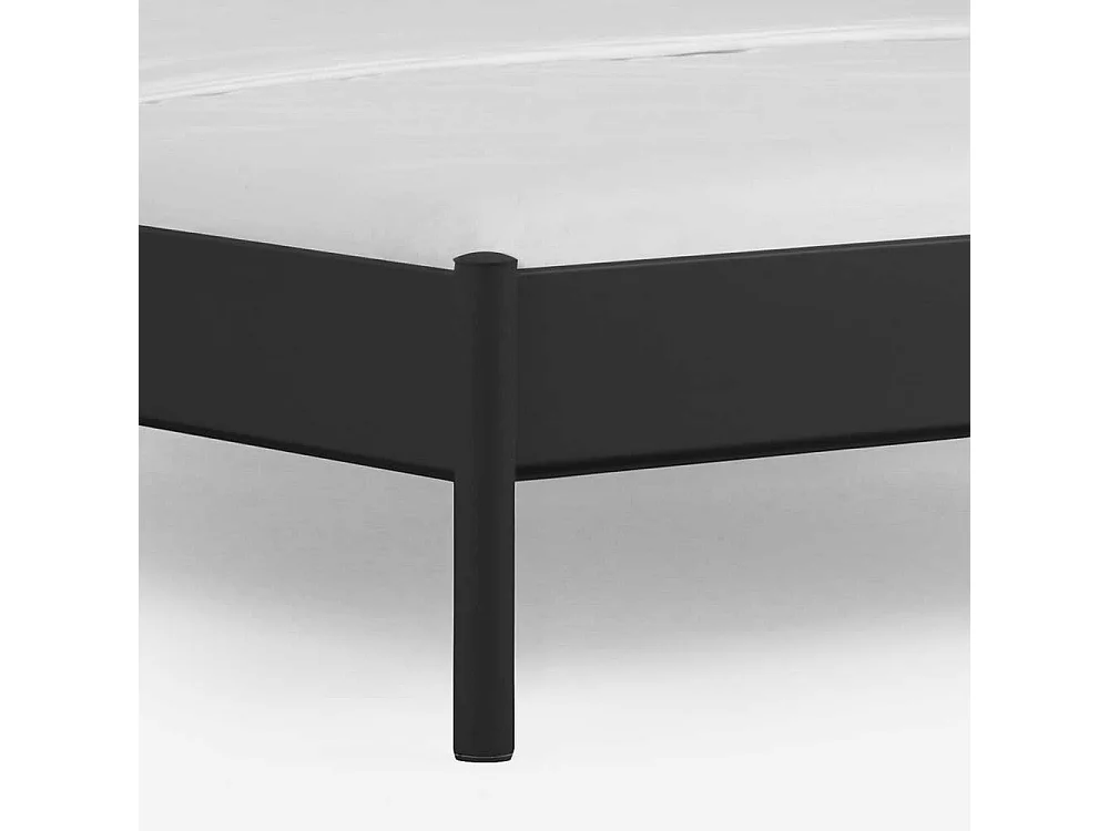 Singlebett in Schwarz Eisen mit Nachttisch (zweiteilig)